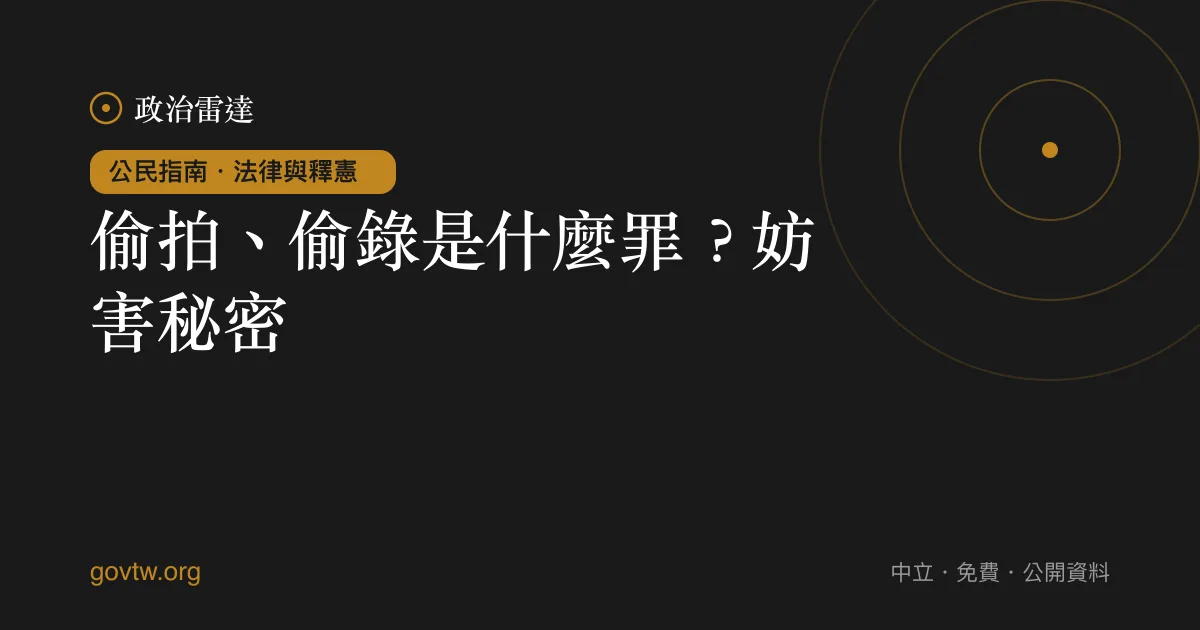 偷拍、偷錄是什麼罪?妨害秘密