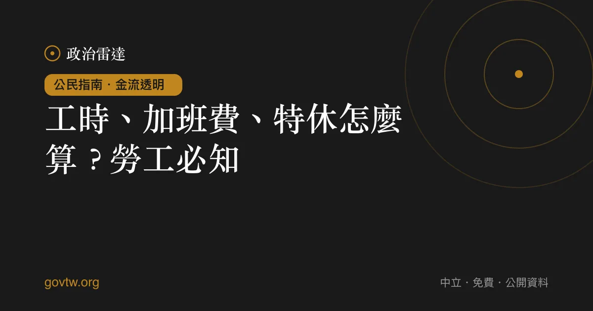工時、加班費、特休怎麼算?勞工必知