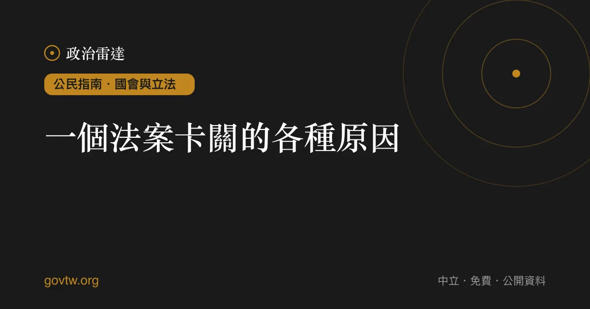 一個法案卡關的各種原因