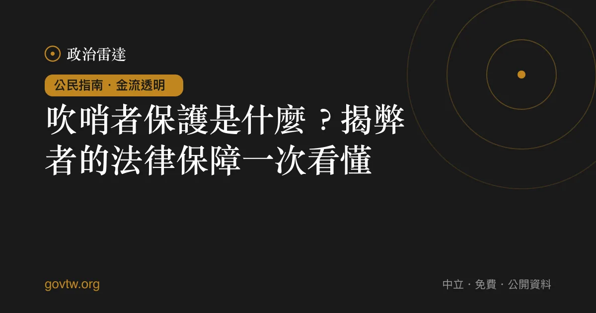 吹哨者保護是什麼?揭弊者的法律保障一次看懂