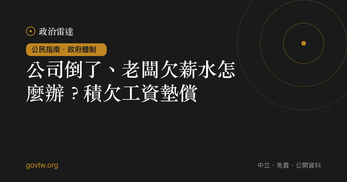 公司倒了、老闆欠薪水怎麼辦?積欠工資墊償