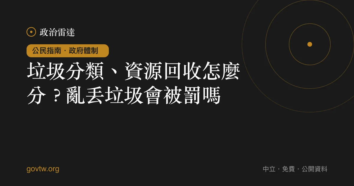 垃圾分類、資源回收怎麼分?亂丟垃圾會被罰嗎?