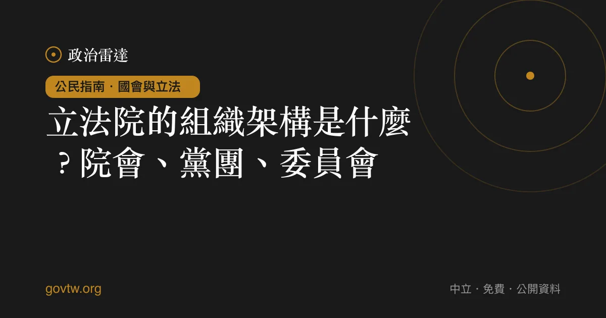 立法院的組織架構是什麼?院會、黨團、委員會