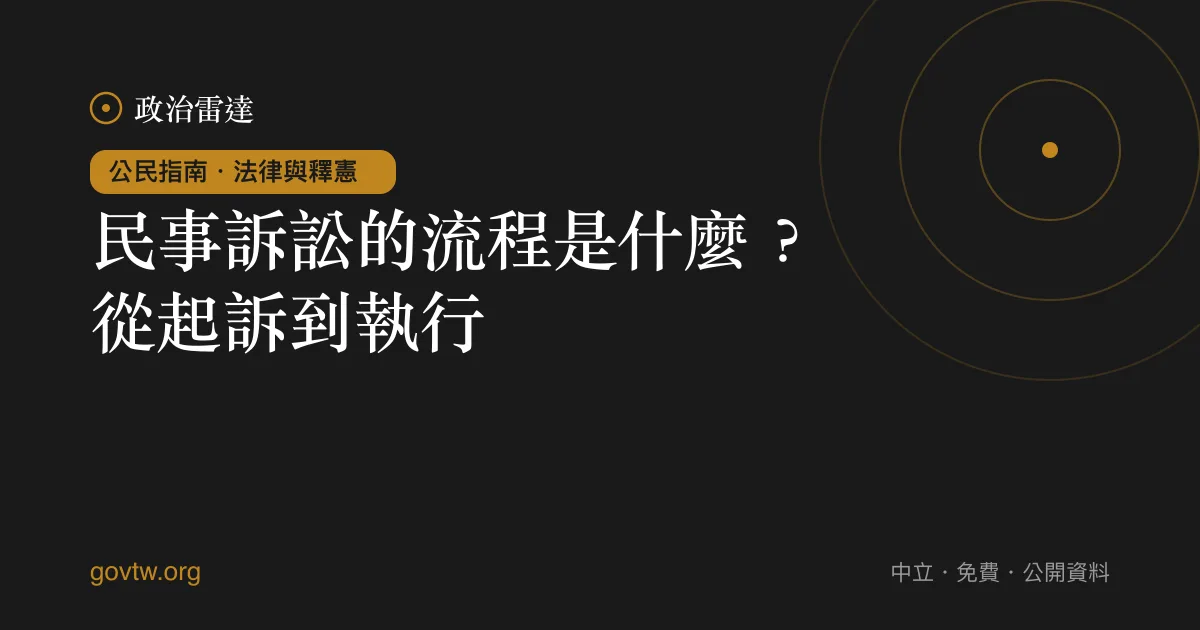 民事訴訟的流程是什麼?從起訴到執行