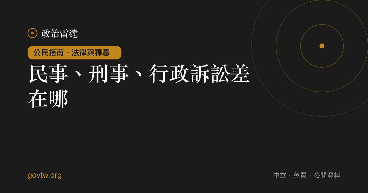 民事、刑事、行政訴訟差在哪?