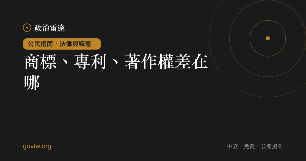 商標、專利、著作權差在哪?
