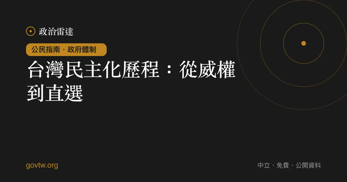台灣民主化歷程:從威權到直選
