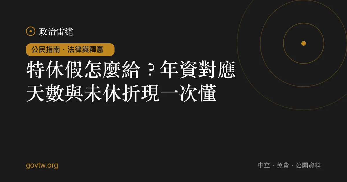特休假怎麼給?年資對應天數與未休折現一次懂