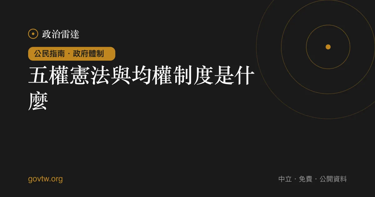 五權憲法與均權制度是什麼?