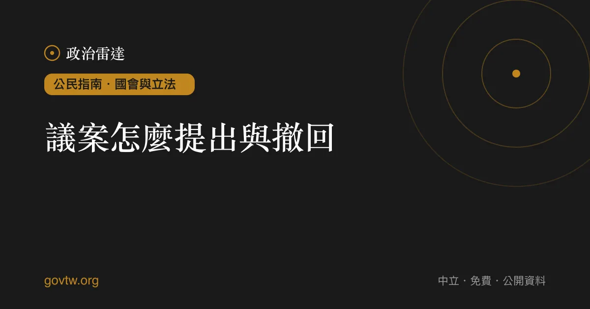 議案怎麼提出與撤回?