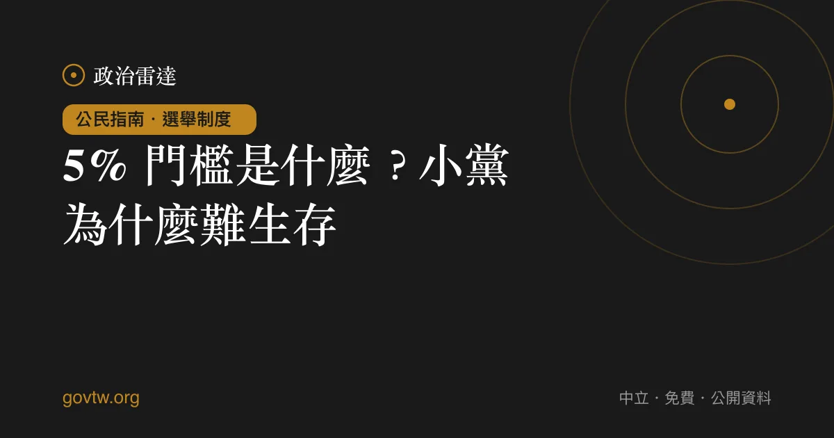 5% 門檻是什麼?小黨為什麼難生存